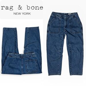 RAG & BONE KAIHARA JAPANESE DENIM BARREL JEANS UTILITY CARPENTER STYLE SIZE 4